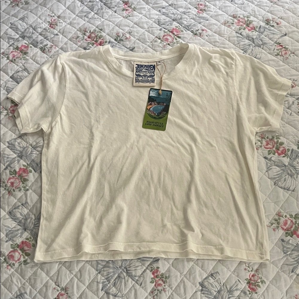 Jungmaven cropped White Short Sleeve T-Shirt